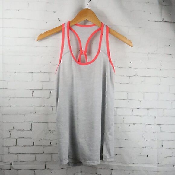 DANSKIN NOW SEMI FITTED DRY MORE GREY TANK TOP WITH PINK DETAIL SIZE XS - Picture 1 of 6